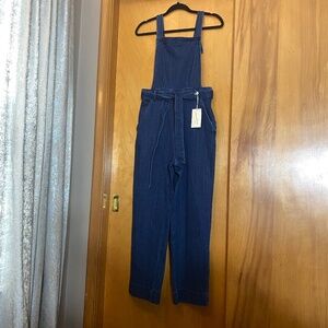 Women’s Universal Thread Dark Wash Wide-Leg Denim Overall 6